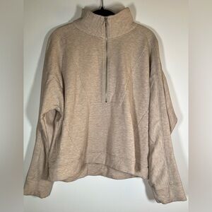Haven Well Within oatmeal tan 1/2 zip trail sweatshirt brushed inside soft sz XL